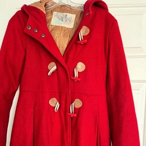 Red Paddington Style Peacoat